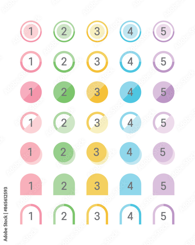 A set of important point label stickers with numbers for business, study, calendars, brochures, diaries and notes. A set of important point label stickers with numbers for business, study, calendars, brochures, diaries and notes.