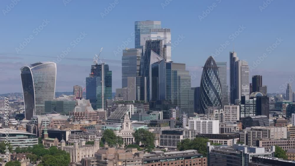 Aerial view of the City of London, Square Mile financial district with modern skyscrapers Aerial view of the City of London, Square Mile financial district with modern skyscrapers