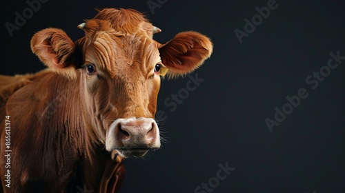 Elegant cow with captivating, oversized eyes. © Studicon