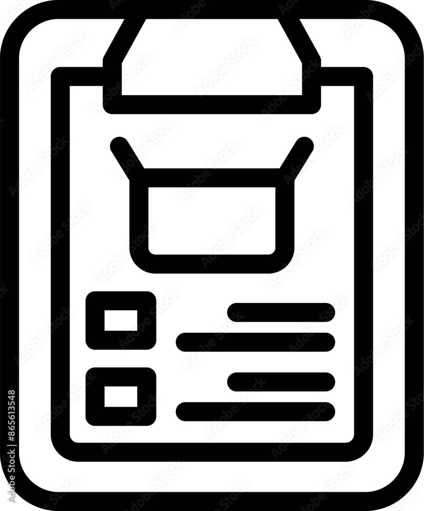 Line icon of a clipboard representing a delivery checklist for logistics and parcel tracking Line icon of a clipboard representing a delivery checklist for logistics and parcel tracking