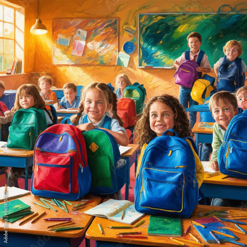 group of school students