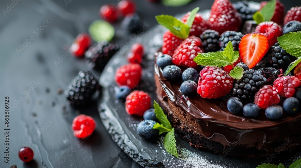 Chocolate cake with berries Chocolate cake with berries