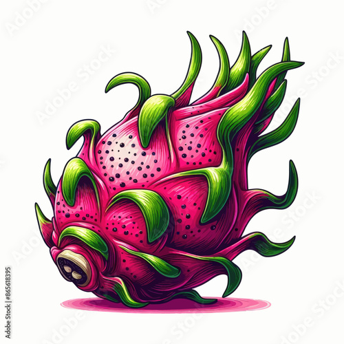 dragon fruit on a white background