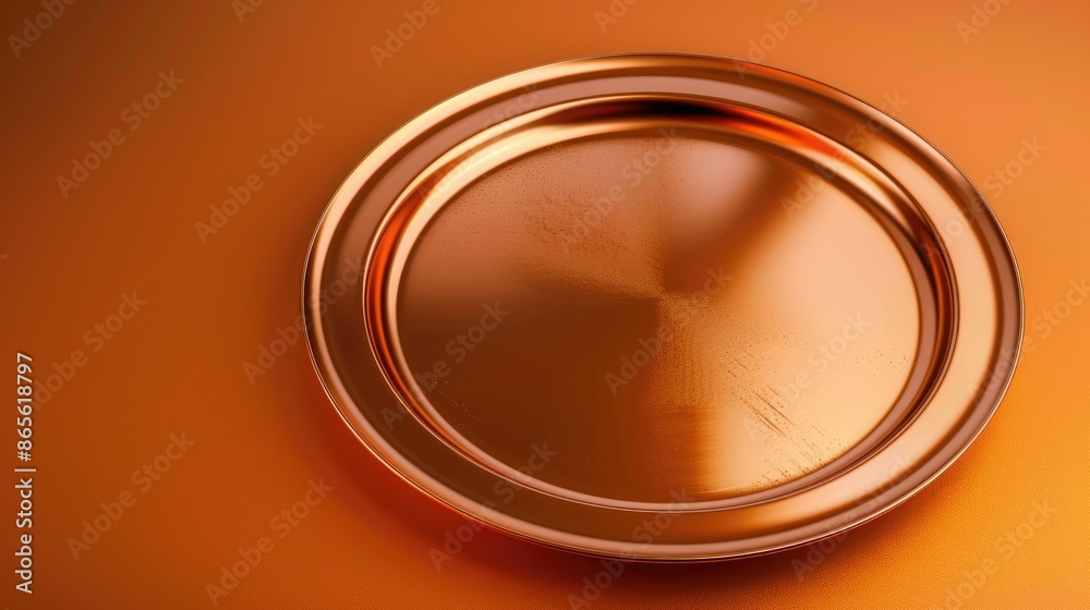 Shiny copper plate with empty surface Shiny copper plate with empty surface