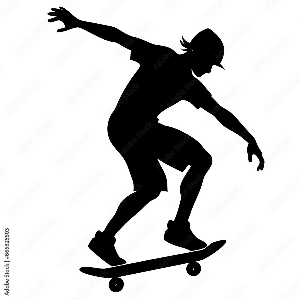 Skateboarder vector silhouette