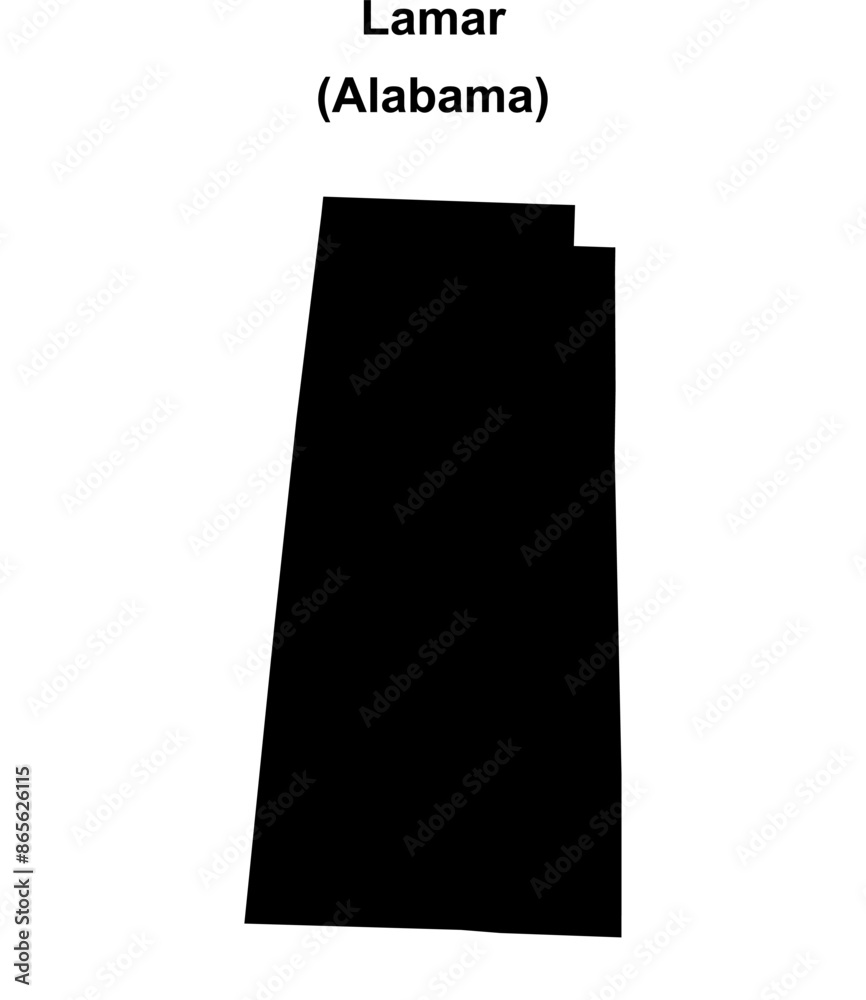 Lamar County (Alabama) blank outline map Lamar County (Alabama) blank outline map