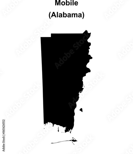 Mobile County (Alabama) blank outline map