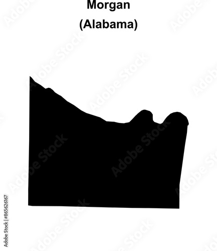 Morgan County (Alabama) blank outline map photo