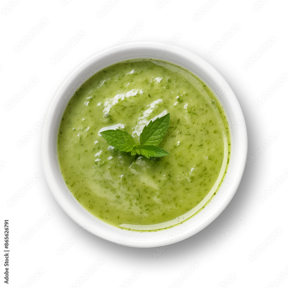 Mint sauce isolated on transparent or white background, png Mint sauce isolated on transparent or white background, png