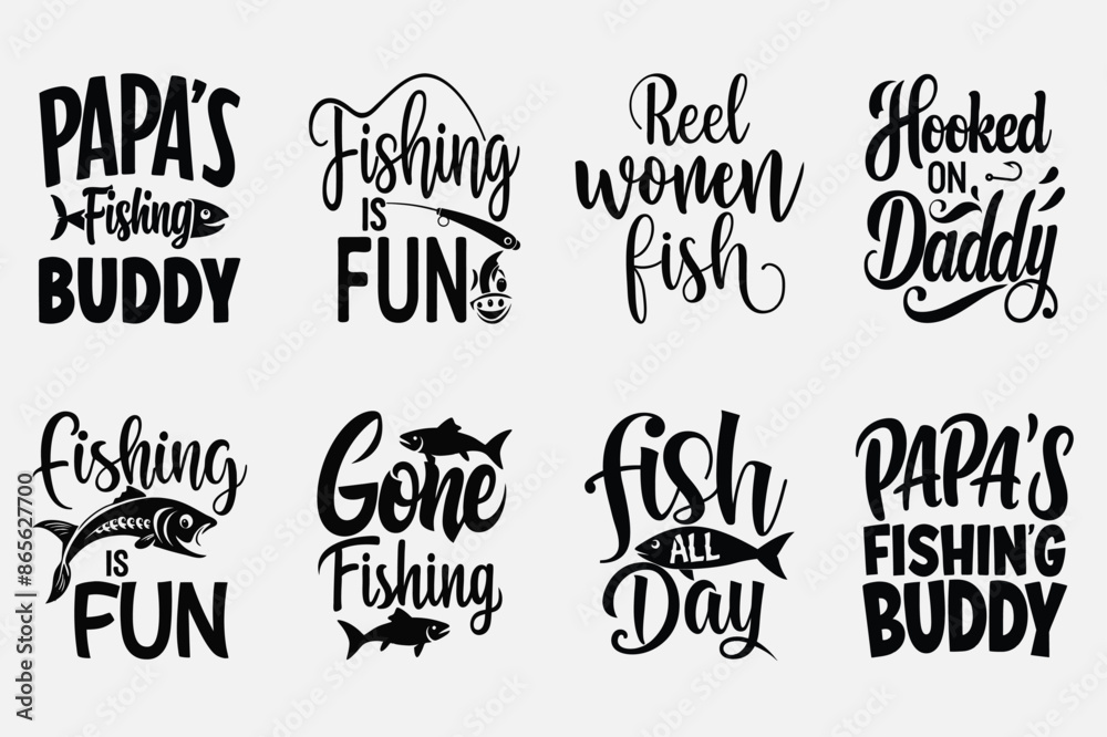 Fishing Typography T-Shirt Design Bundle Fishing Typography T-Shirt Design Bundle