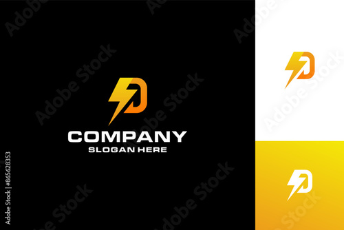 Electric letter D logo design