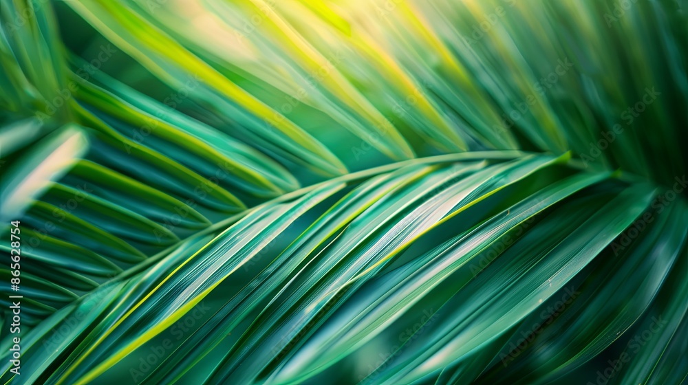 Green tropical plant close-up. Green tropical plant close-up.