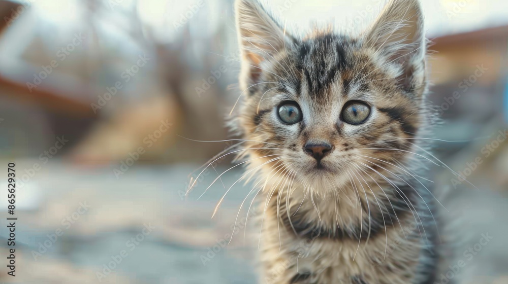 Close up of an adorable small Siberian kitten Close up of an adorable small Siberian kitten