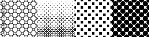 Monochrome geometrical pattern collection