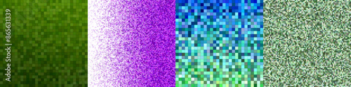 Abstract square mosaic pattern background set