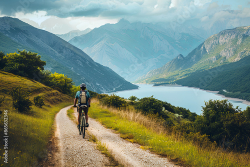 Mountain Biking Adventure Through Scenic Landscape © V.Semeniuk