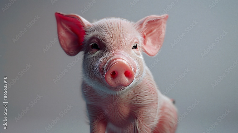 Adorable little piglet, close-up view. Adorable little piglet, close-up view.