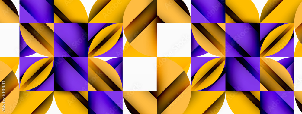 Circle, square and flower petal geometric background. Round shapes composition for wallpaper, banner, background or landing Circle, square and flower petal geometric background. Round shapes composition for wallpaper, banner, background or landing