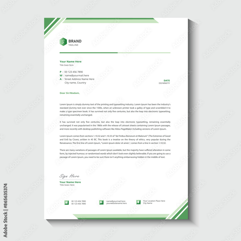 Professional creative letterhead template design Professional creative letterhead template design