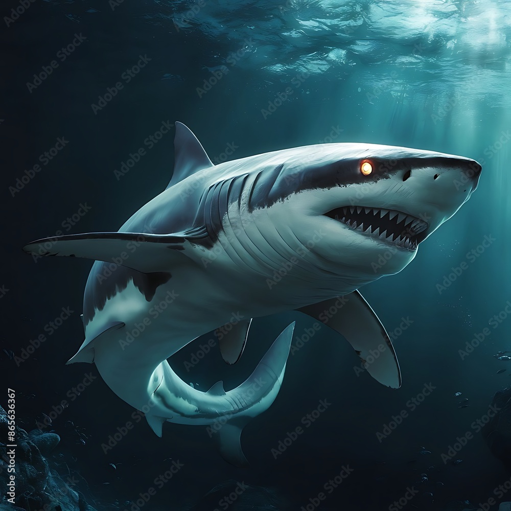 Adorable killer whales family swimming together and looking up towards sea surface in 3d illustration
Adorable killer whales family swimming together and looking up towards sea surface in 3d illustration