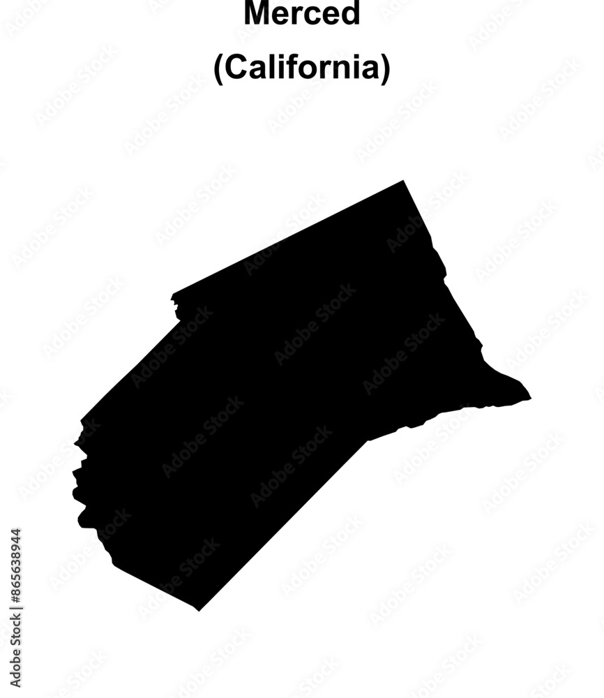 Merced County (California) blank outline map Merced County (California) blank outline map