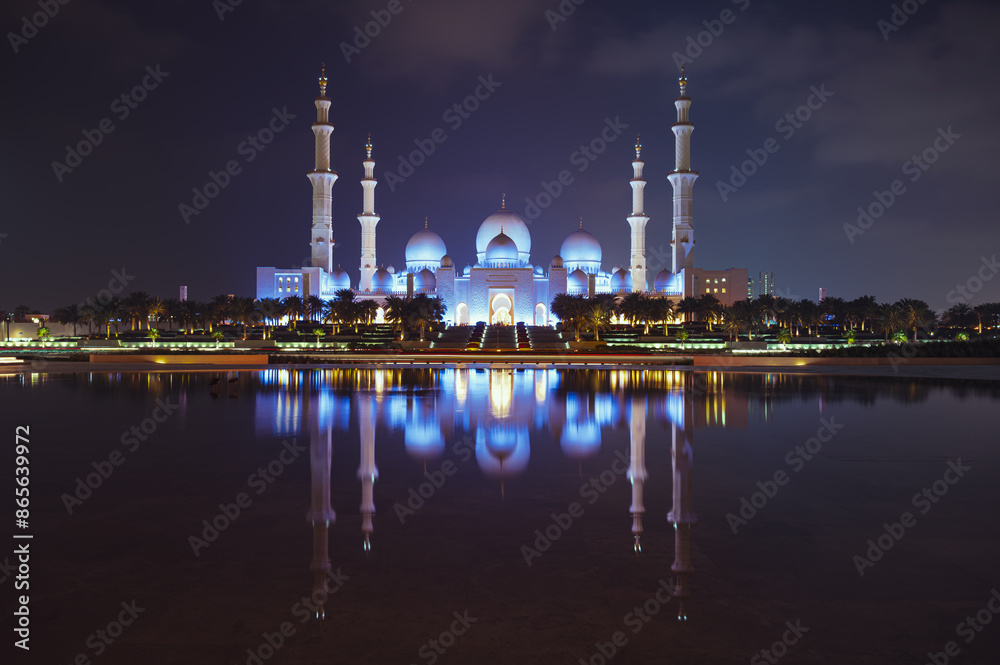 Grand mosque at sunset in United Arab Emirates Grand mosque at sunset in United Arab Emirates