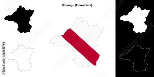 Shimogo (Fukushima) outline map set
