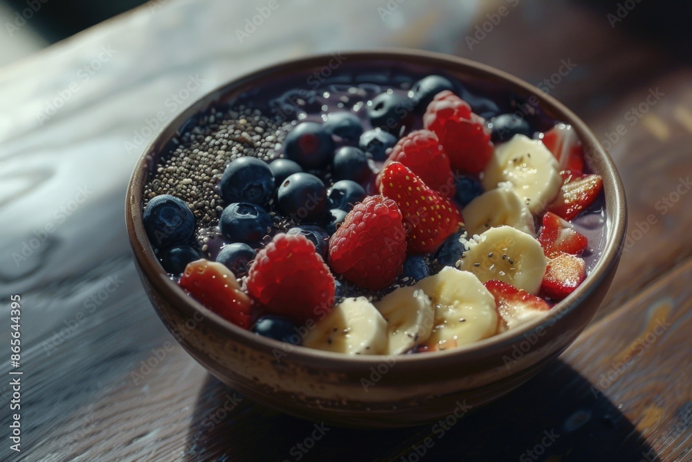 A bowl of fresh fruit sits on a table, ready to be enjoyed A bowl of fresh fruit sits on a table, ready to be enjoyed