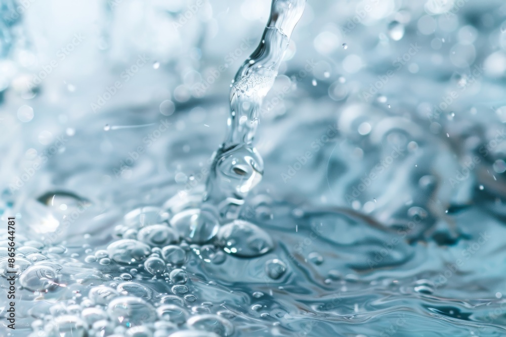 Water Droplets Falling Into Still Water With Bubbles Water Droplets Falling Into Still Water With Bubbles