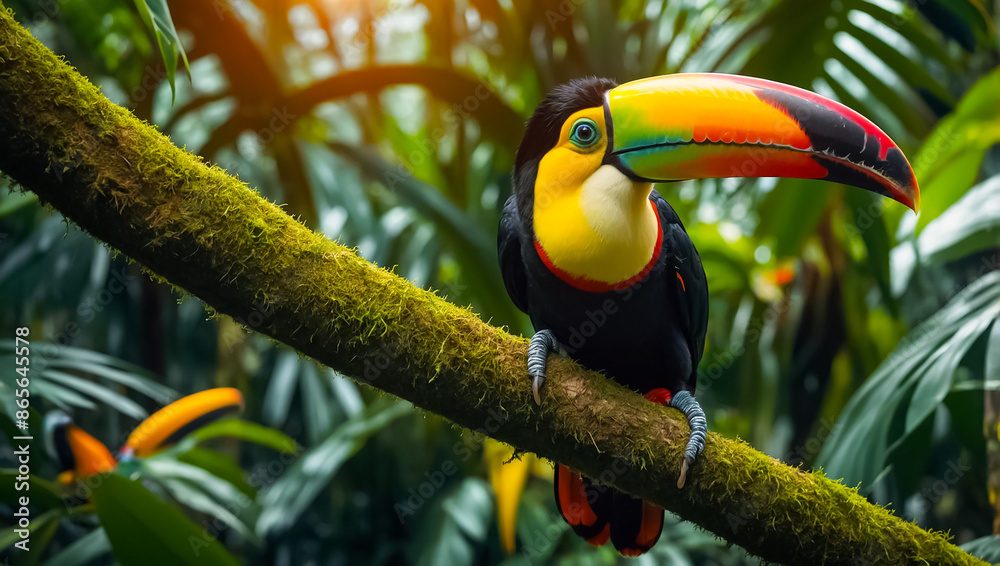 Fototapeta premium charming toucan in the rainforest Brazil