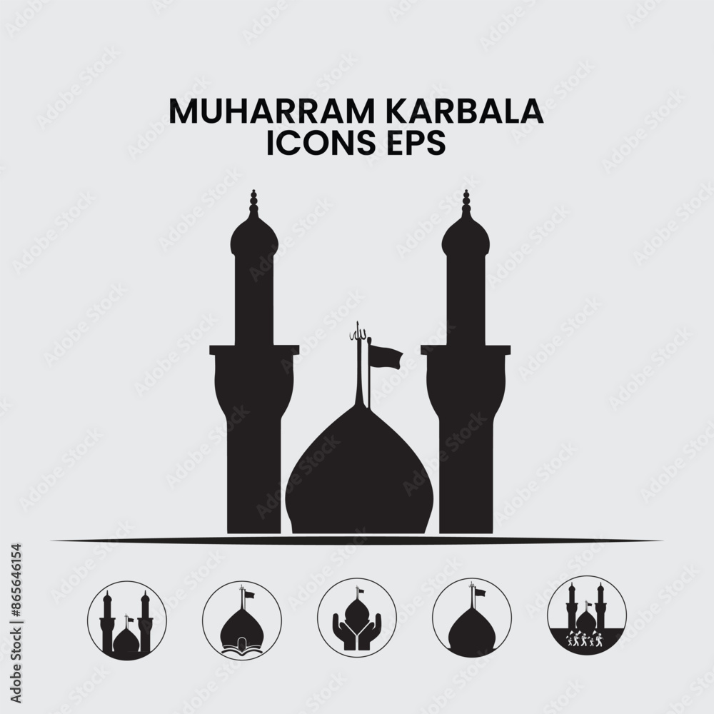 Karbala Imam Hussain Islamic Icon Set, Islamic Icon Set Karbala Imam Hussain Islamic Icon Set, Islamic Icon Set
