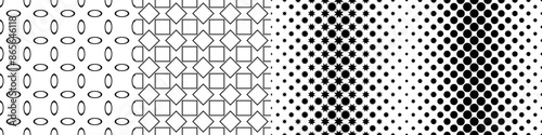 Monochrome geometrical pattern collection