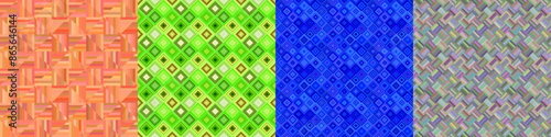 Seamless color geometric pattern set