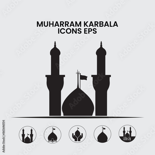 Karbala Imam Hussain Islamic Icon Set, Islamic Icon Set