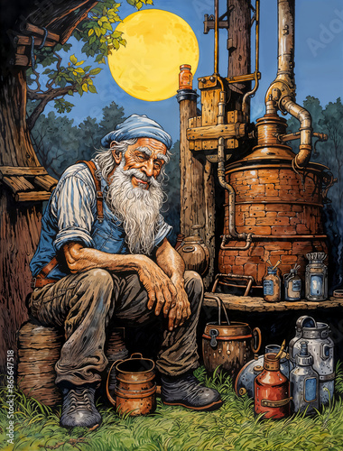 Old Moonshiner In The Moonlight photo