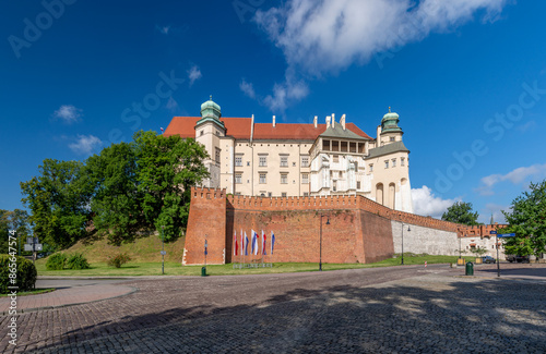 Wawel Castle seen from the Grodzka street on sunny day photo