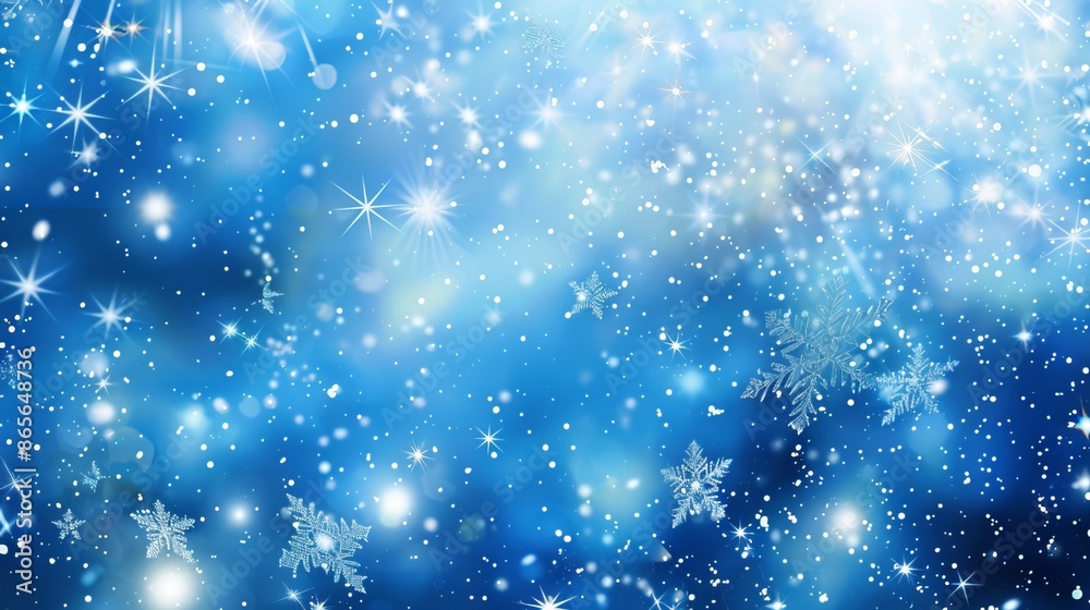Light blue background with stars and snowflakes. Shiny abstract image with ice forms. Great design for New Year's business ad. Light blue background with stars and snowflakes. Shiny abstract image with ice forms. Great design for New Year's business ad.