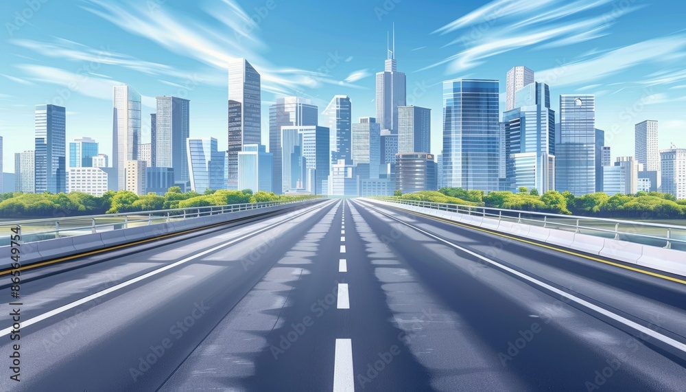 Busy urban highway during peak hours with heavy traffic flowing into a bustling and modern city Busy urban highway during peak hours with heavy traffic flowing into a bustling and modern city
