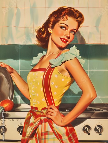 Happy Smiling Young Woman Enjoying Daily Household Chores - Domestic Bliss Lifestyle Portrait