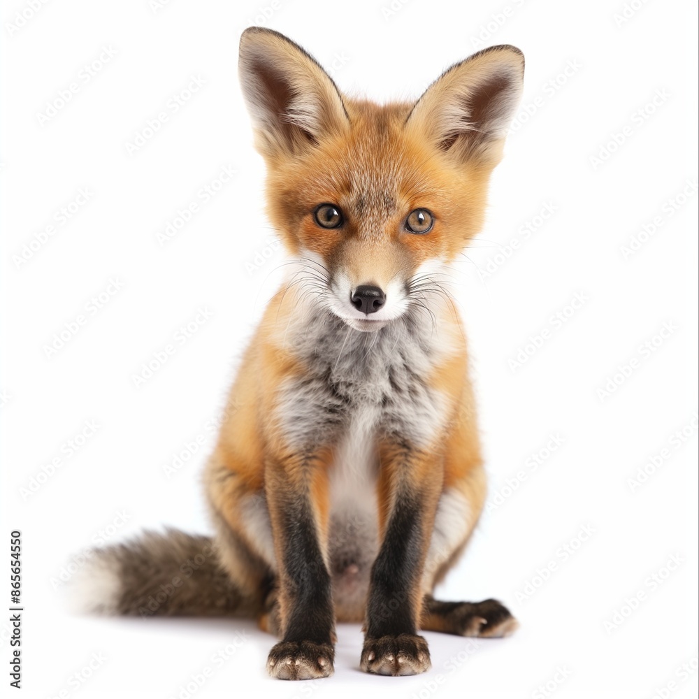 Little fox isolated on a white background. Wild fox isolated on white. Little fox isolated on a white background. Wild fox isolated on white.