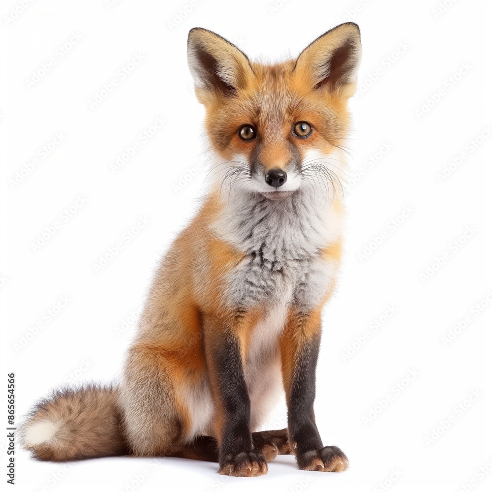 Little fox isolated on a white background. Wild fox isolated on white. Little fox isolated on a white background. Wild fox isolated on white.