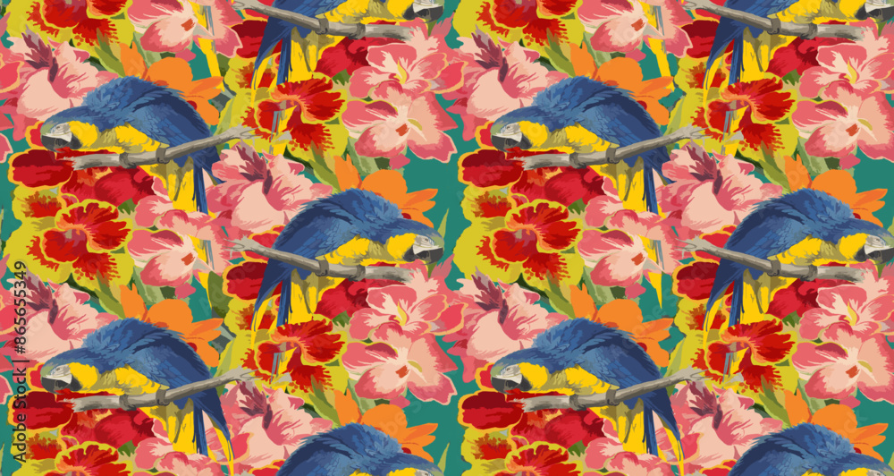 Fototapeta premium loros y guacamayas 