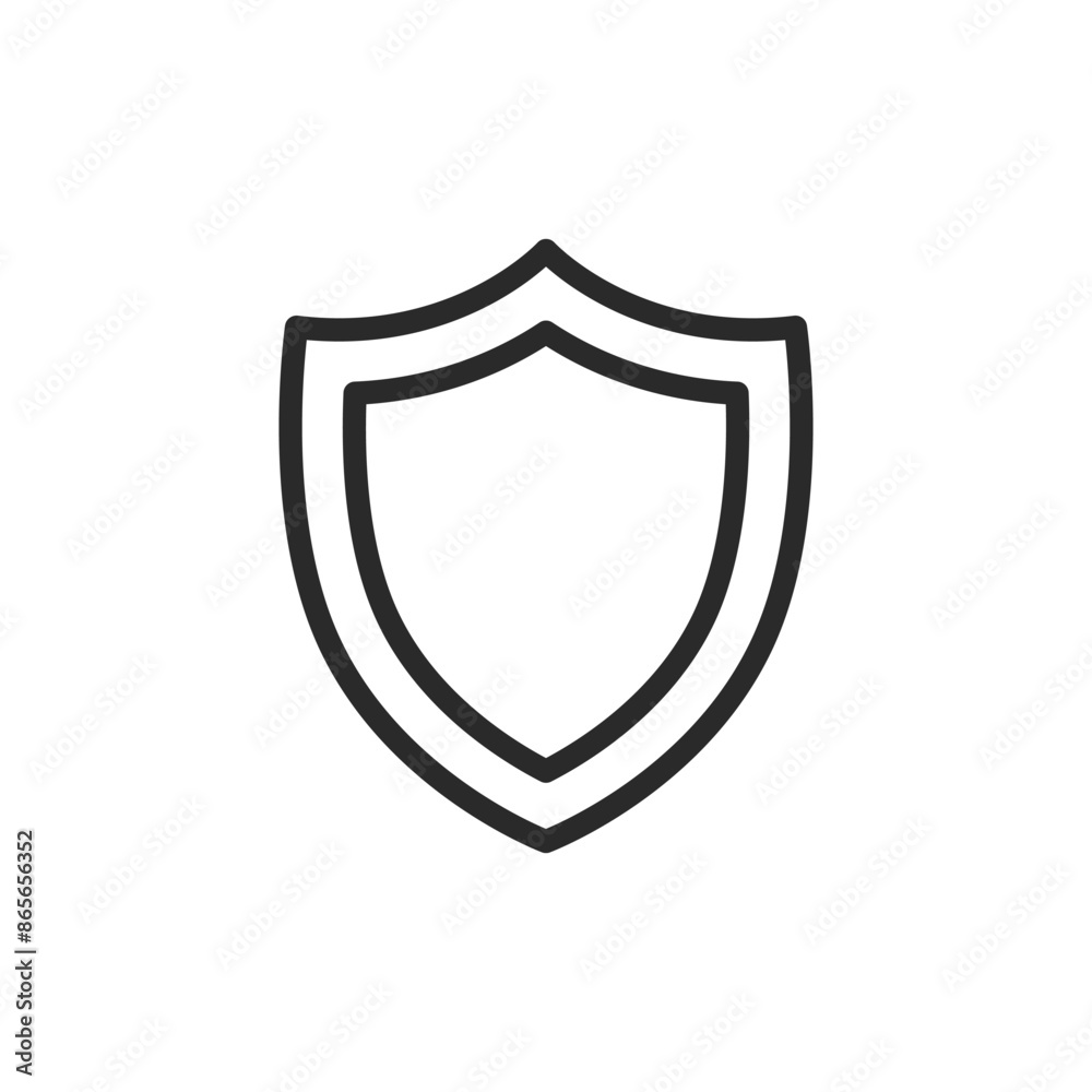 Shield, linear style icon. Protection. Editable stroke width Shield, linear style icon. Protection. Editable stroke width