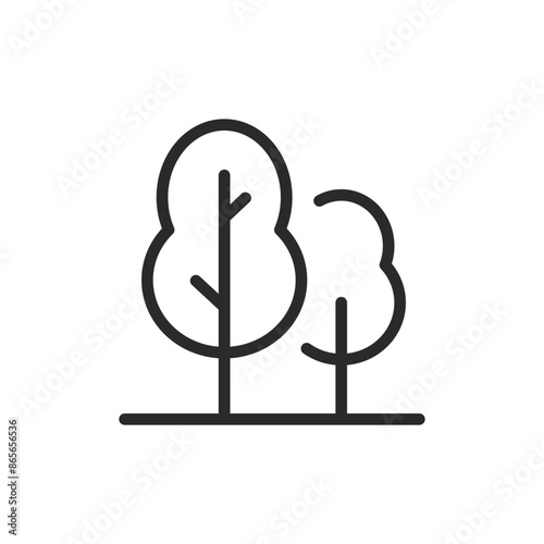 Trees, linear style icon. Editable stroke width