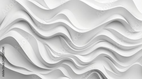 Elegant Abstract White Wavy Background with Smooth Curves and Modern Minimalist Design
