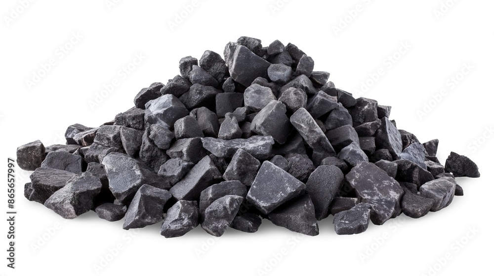 side view on black asphalt pile on white background side view on black asphalt pile on white background