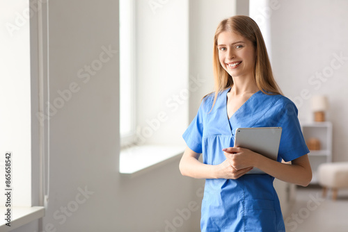 Female medical intern with ...