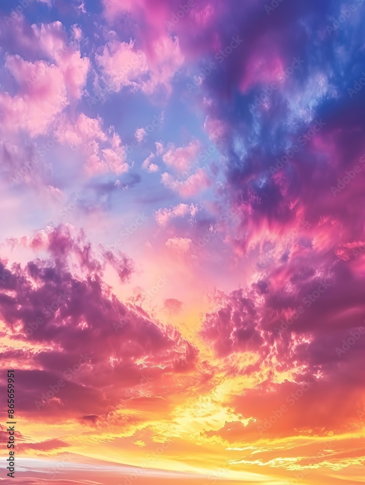 Dramatic Twilight Colors in Sunset SkyClouds at Dusk - Tranquil Nature Background Dramatic Twilight Colors in Sunset SkyClouds at Dusk - Tranquil Nature Background