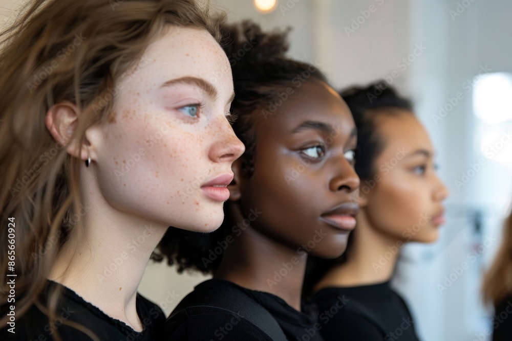 3 women auditioning as runway models 3 women auditioning as runway models