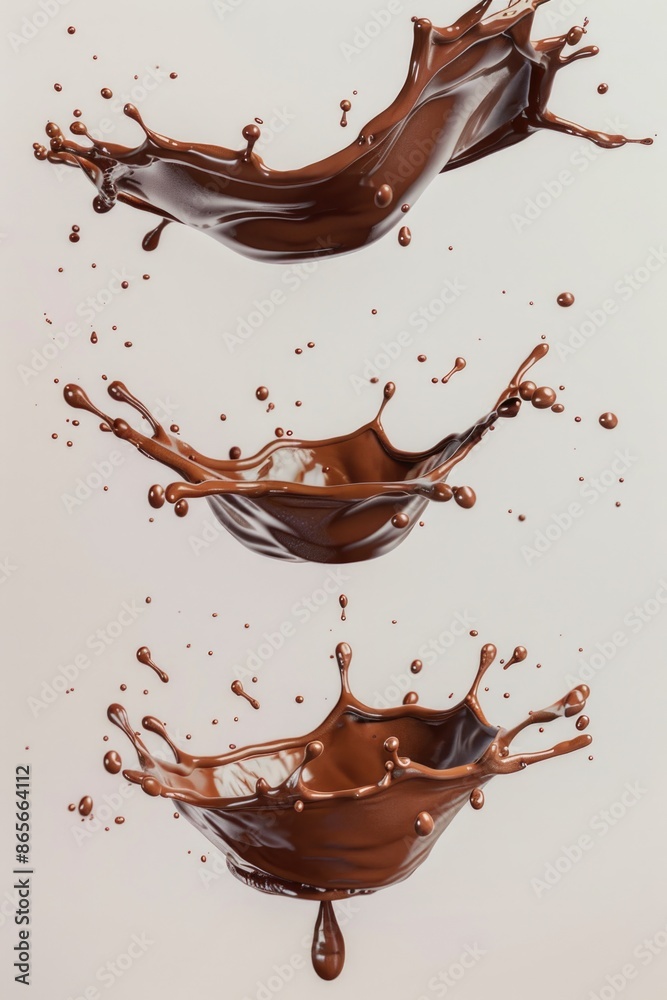 A pile of chocolate drizzles forming layers, with varying textures and colors A pile of chocolate drizzles forming layers, with varying textures and colors